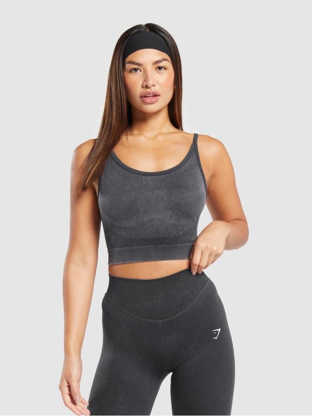 GYMSHARK /// Women’s Sweat Seamless Midi BraletteTank - Washed Gray - Size XS